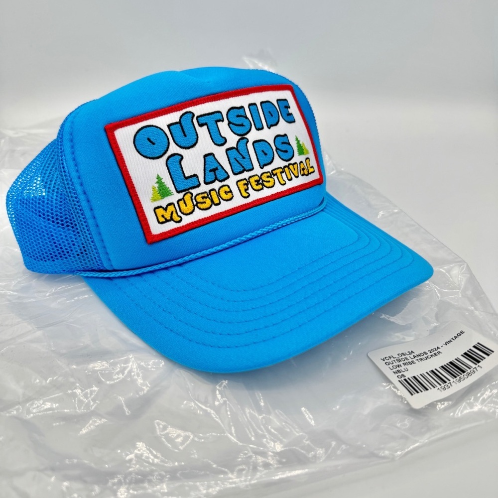 NWT Aviator Nation Outside Lands Trucker Hat in blue , brand new festival cap